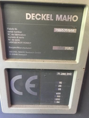Вертикальный обрабатывающий центр DECKEL MAHO DMU 35M 300099 фото 3 Вертикальный обрабатывающий центр DECKEL MAHO DMU 35M 300099 фото 3