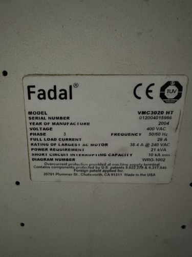 Обрабатывающий центр FADAL VМС-3020 300088 фото 4