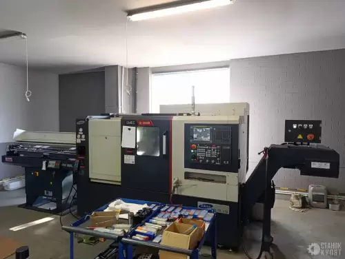 Токaрнo-фрeзeрный станок SMEC SL2000AM с устройством подачи прутка Fedek DH65L-S2 101580